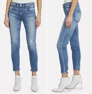 MOUSSY Velma High Rise Cropped Skinny Distressed Blue Jeans Size 27